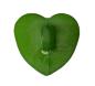 Preview: Kids button as heart out plastic in dark green 14 mm 0,55 inch